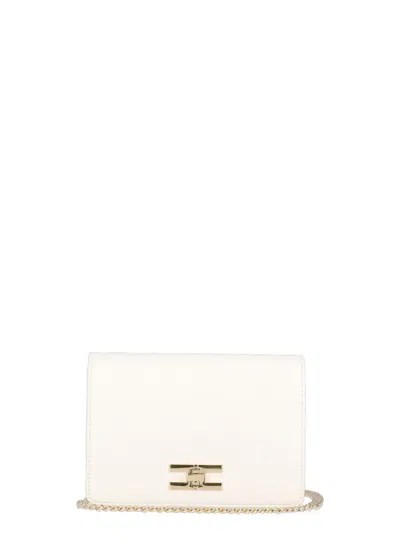 Elisabetta Franchi Shoulder Bag With Logo In Ivory