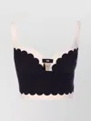 Elisabetta Franchi Shoulder Strap Crop Top With Bow Detail In Black