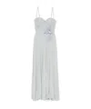 Elisabetta Franchi Maxi Dress With Sweetheart Neckline In Sky Blue