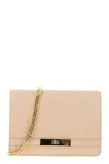 Elisabetta Franchi Shoulder Strap With Groumette Chain In Neutral