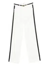 Elisabetta Franchi Side-stripe Belted Trousers In White