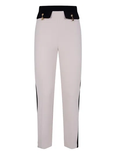 Elisabetta Franchi Side-stripe Logo-detail Trousers In White