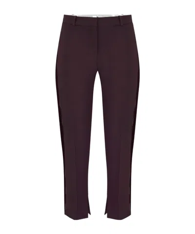 Elisabetta Franchi Side-stripe Split-hem Trousers In Purple