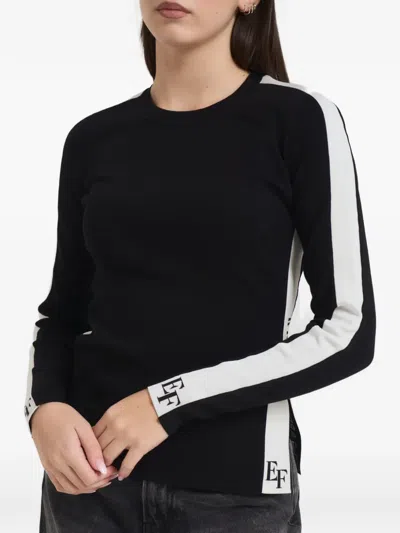 ELISABETTA FRANCHI SIDE-STRIPE SWEATER