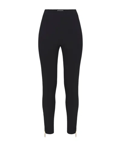 ELISABETTA FRANCHI ELISABETTA FRANCHI STRETCH CREPE ZIP-DETAILED STRAIGHT TROUSERS