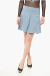 Elisabetta Franchi Side Zipped Flared Miniskirt In Blue