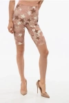 Elisabetta Franchi Side Zipped Live Fast Biker Leggings In Pink