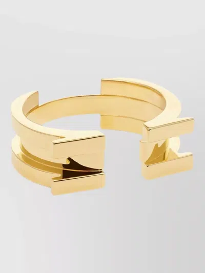 Elisabetta Franchi Rigid Bracelet With Logo Details In Transparent