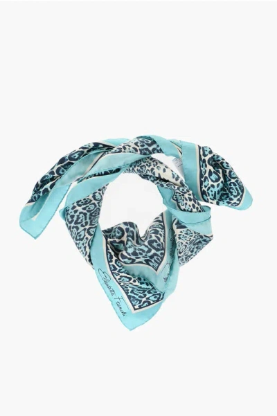 Elisabetta Franchi Silk Animalier Foulard In Multi