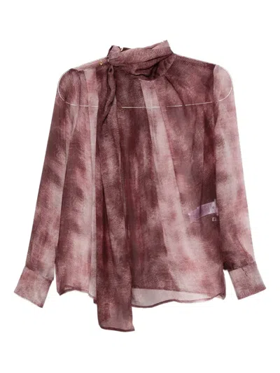 Elisabetta Franchi Silk Blouse In Burgundy