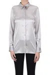 Elisabetta Franchi Silk Blouse In Light Grey