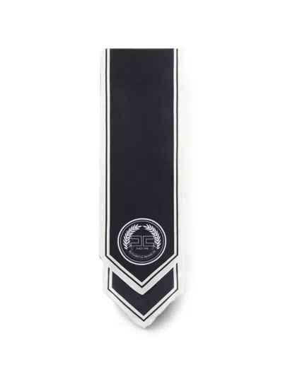 Elisabetta Franchi Silk Foulard Scarf In Black