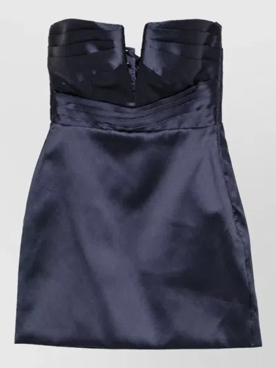 Elisabetta Franchi Silk Mini Dress In Blue
