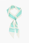 Elisabetta Franchi Silk Printed Foulard In Blue