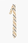 Elisabetta Franchi Silk Printed Tie In Neutral