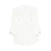 Elisabetta Franchi Ivory Long-sleeved Shirt With Classic Collar In White