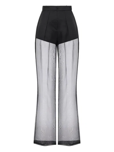 Elisabetta Franchi Silk Trousers In Black