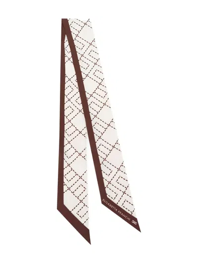 Elisabetta Franchi Silk Twill Foulard Scarf In Multi