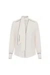 Elisabetta Franchi Silk Viscose Shirt With Flowing Silhouette In Neutral