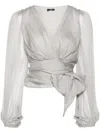 Elisabetta Franchi Woman Top Light Grey Size 4 Silk In Gray
