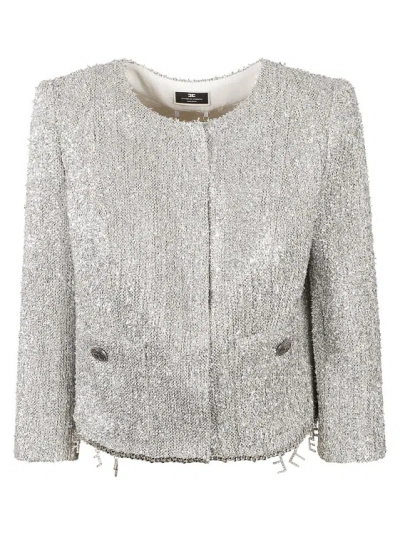 Elisabetta Franchi Silver-tone Tweed Jacket