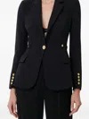 Elisabetta Franchi Single-breasted Tailored Blazer With Gold-tone Accents In Black