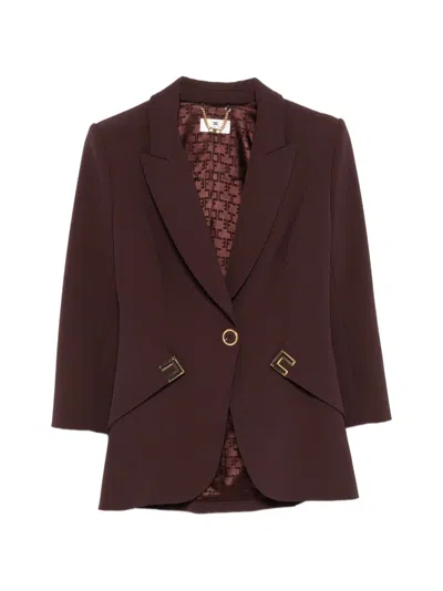 Elisabetta Franchi Single-breasted Blazer In Brown
