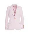 Elisabetta Franchi Single-breasted Blazer In Crepe In Pink