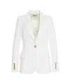 Elisabetta Franchi Single-breasted Blazer In Crepe In White