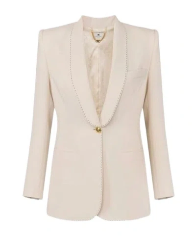 Elisabetta Franchi Single-breasted Blazer In Brown