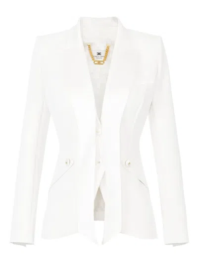 Elisabetta Franchi Single-breasted Blazer In White