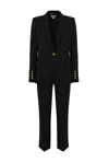 Elisabetta Franchi Single Breasted Suit With Gold Buttons In Nero