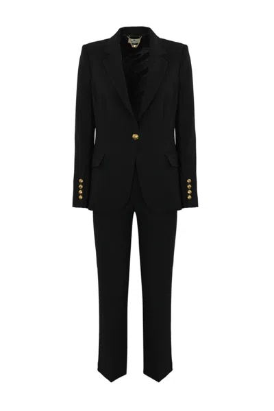 ELISABETTA FRANCHI SINGLE-BREASTED CREPE SUIT