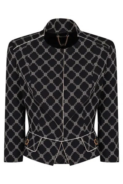 Elisabetta Franchi Single-breasted Jacket In Black