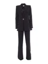 Elisabetta Franchi Double Layer Stretch Crepe Suit In Black