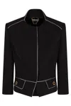 Elisabetta Franchi Single-breasted Jacket In Black