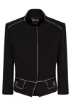 Elisabetta Franchi Single-breasted Jacket In Black