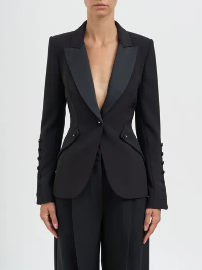 Elisabetta Franchi Single-breasted Jacket In Black
