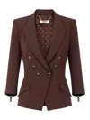 Elisabetta Franchi Single-breasted Jacket In Brown