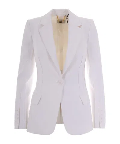 Elisabetta Franchi Single-breasted Jacket In White
