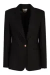 Elisabetta Franchi Single-breasted One Button Jacket In Black