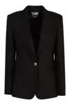 Elisabetta Franchi Single-breasted One Button Jacket In Black