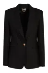 Elisabetta Franchi Single-breasted One Button Jacket In Black