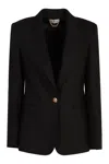 Elisabetta Franchi Single-breasted One Button Jacket In Black