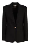 Elisabetta Franchi Single-breasted One Button Jacket In Black