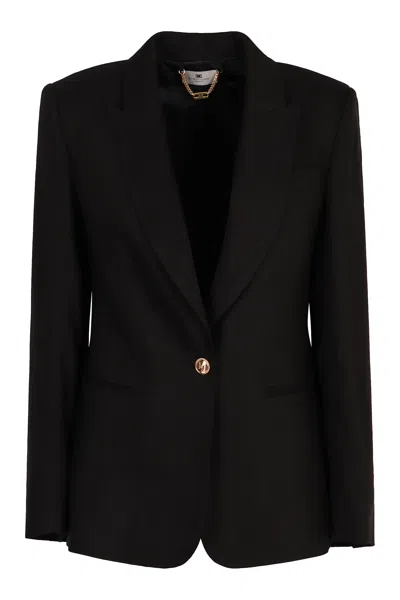 ELISABETTA FRANCHI SINGLE-BREASTED ONE BUTTON JACKET