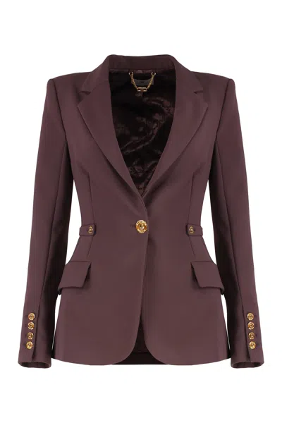 Elisabetta Franchi Single-breasted One Button Jacket In Purple