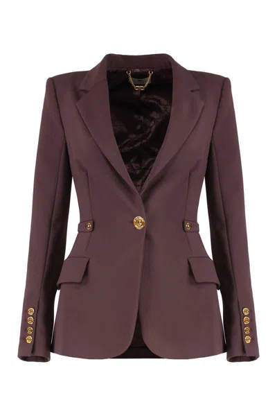 Elisabetta Franchi Single-breasted One Button Jacket In Purple