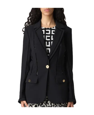 Elisabetta Franchi Single-breasted Suit Jacket In Black