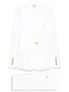 Elisabetta Franchi Single-breasted Trouser Suit In Beige